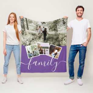 Couverture Polaire 4 Famille de collages photo personnalisée