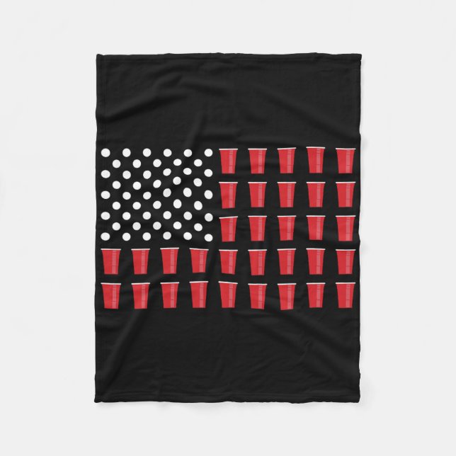 Couverture Polaire 4 juillet Beer Pong American Flag (Devant)