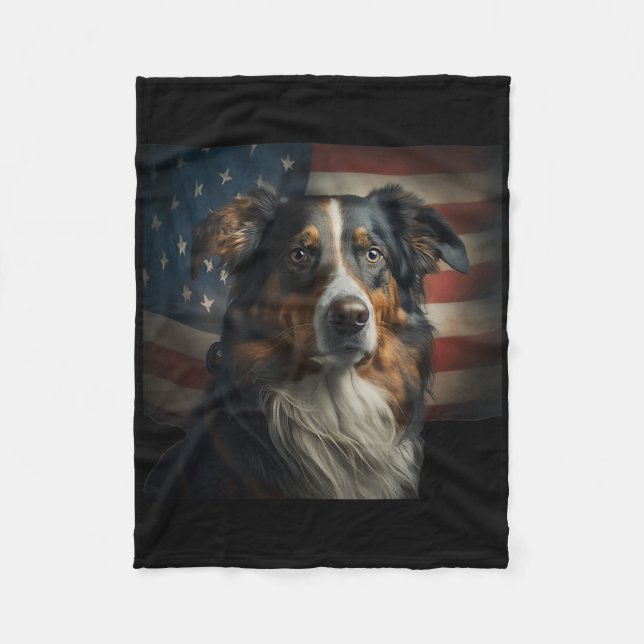 Couverture Polaire 4 juillet berger anglais - Anglais berger Us (Devant)