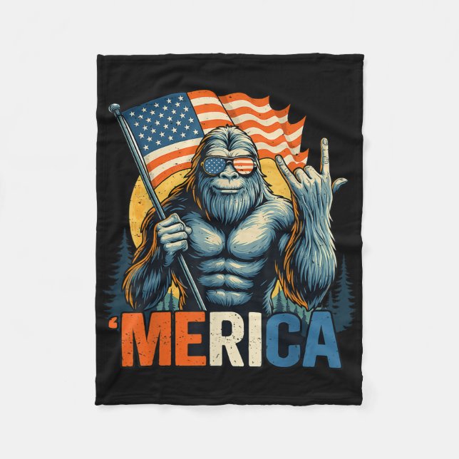 Couverture Polaire 4 juillet Bigfoot Merica Rock États-Unis (Devant)
