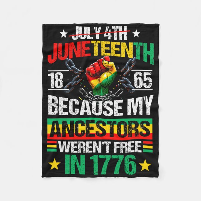 Couverture Polaire 4 juillet Juneteenth 1865 Parce que mes ancêtres J (Devant)