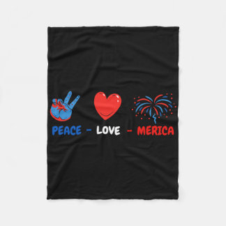Couverture Polaire 4 juillet Paix Amour Merica