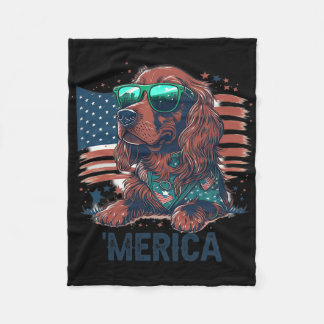 Couverture Polaire 4 juillet Patriotique Irlandais Setter Chien Meric