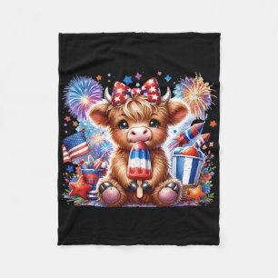 Couverture Polaire 4 juillet Vache Popsicle Firework Usa American