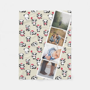 Couverture Polaire 4 Photo Booth Cute Panda Bear Personnalisé