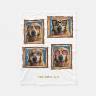 Couverture Polaire 4 Photo Collage Chiens Vintages Chiens de cadre An