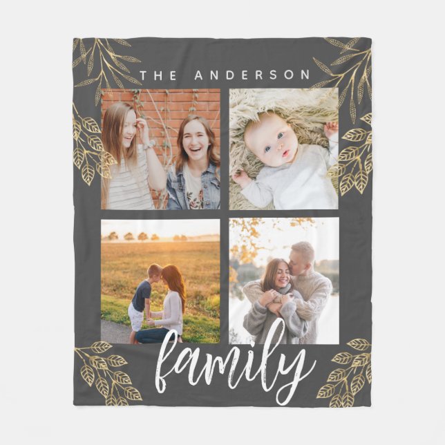 Couverture Polaire 4 script de grille de collage photo Fleece Blanket (Devant)