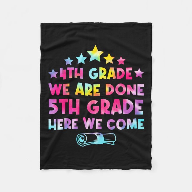 Couverture Polaire 4e année Graduation Tee Dye 5e année Ici nous Com (Devant)