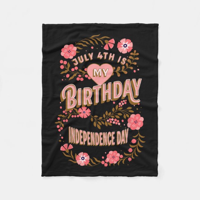 Couverture Polaire 4e est mon anniversaire Fête de l'Indépendance Flo (Devant)