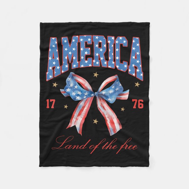 Couverture Polaire 4th Of July America Coquette Bow Independence Day  (Devant)