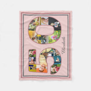 Couverture Polaire 50e anniversaire de fête Photo Collage Dusty Blush