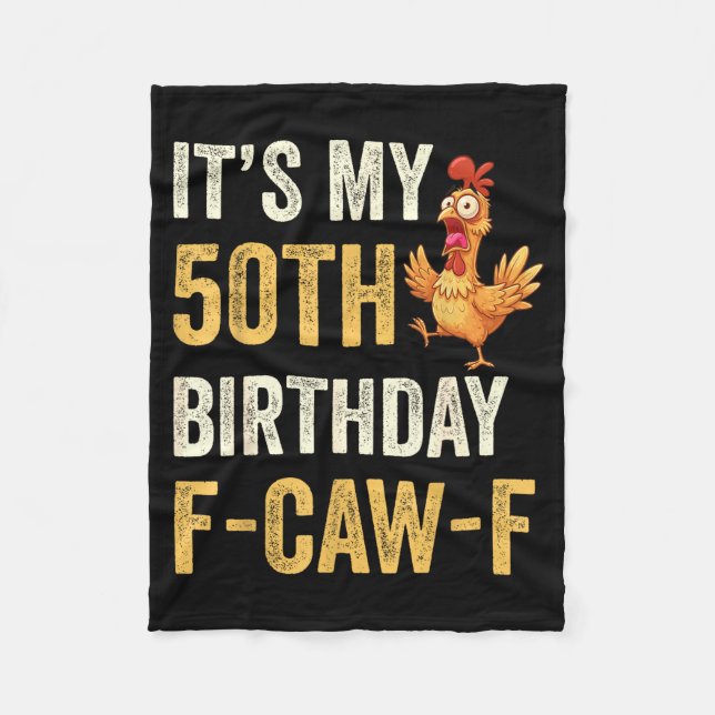 Couverture Polaire 50th Birthday Funny F-caw-f Chicken Rooster Crow F (Devant)