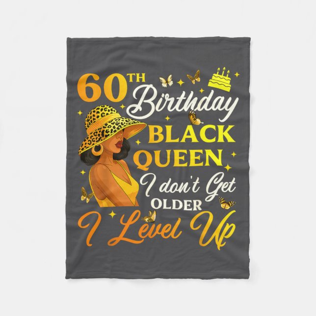 Couverture Polaire 60th Birthday Black Queen Level Up Emwering For Wo (Devant)