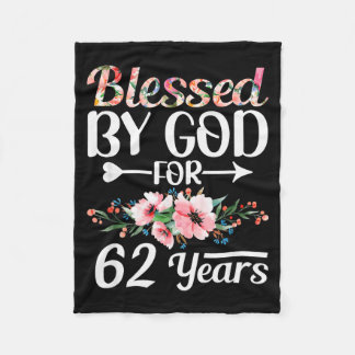 Couverture Polaire 62nd Birthday Woman Man Blessed By God For 62 Year