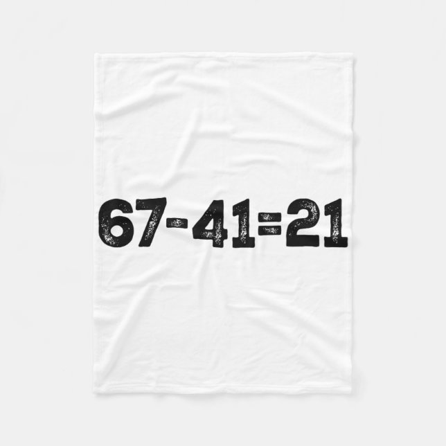 Couverture Polaire 67-41=21 Mème de maths drôle Gen Alpha argot Ck à  (Devant)