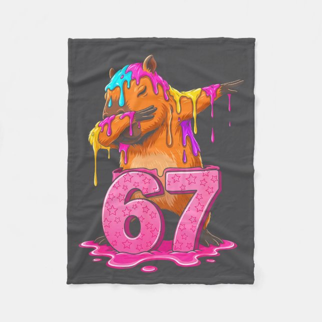Couverture Polaire 67 Animals Funny 67 Brainrot Youth Kids Capybara 6 (Devant)