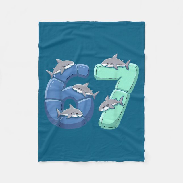 Couverture Polaire 67 Animals Funny 67 Brainrot Youth Kids Shark 67  (Devant)