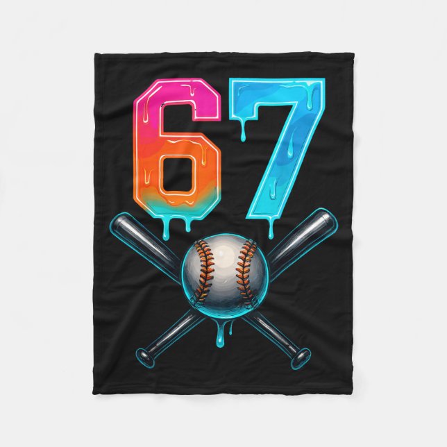 Couverture Polaire 67 Baseball Meme Cool Drip Number 67 Player Or 67t (Devant)