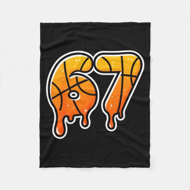 Couverture Polaire 67 Basketball Halftone Meme Gen Alpha Slang Drip S (Devant)