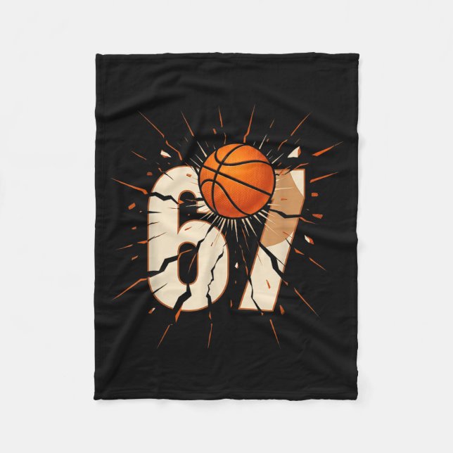 Couverture Polaire 67 Brainrot Basketball Drip pour jeunes - Drôles d (Devant)