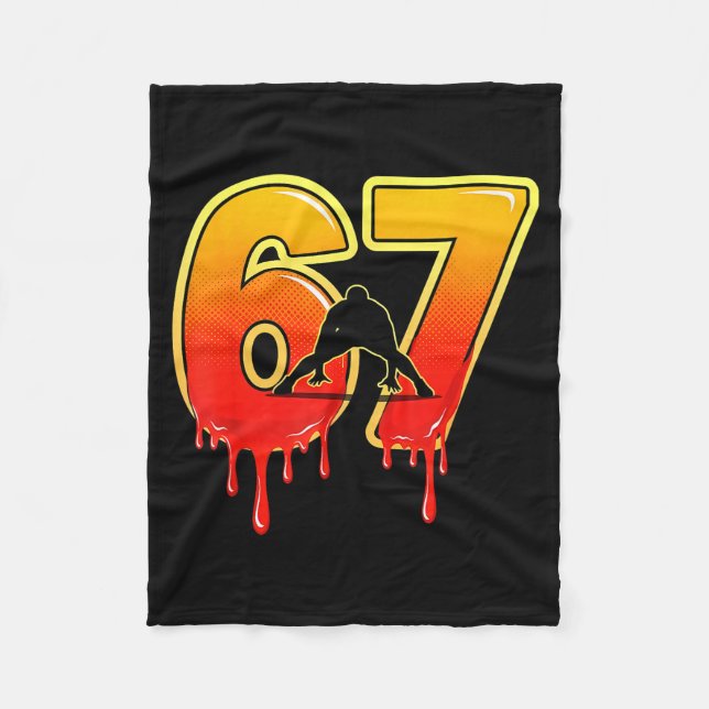 Couverture Polaire 67 Brainrot Youth Wrestling Drip - Funny Kids 67  (Devant)