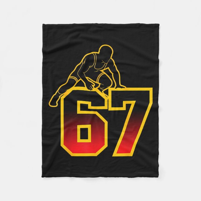 Couverture Polaire 67 Brainrot Youth Wrestling Drip - Funny Kids 67  (Devant)