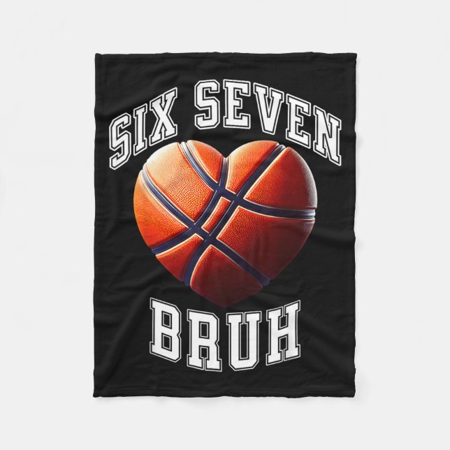 Couverture Polaire 67 Bruh Meme Basketball Six Seven Heart Funny  (Devant)