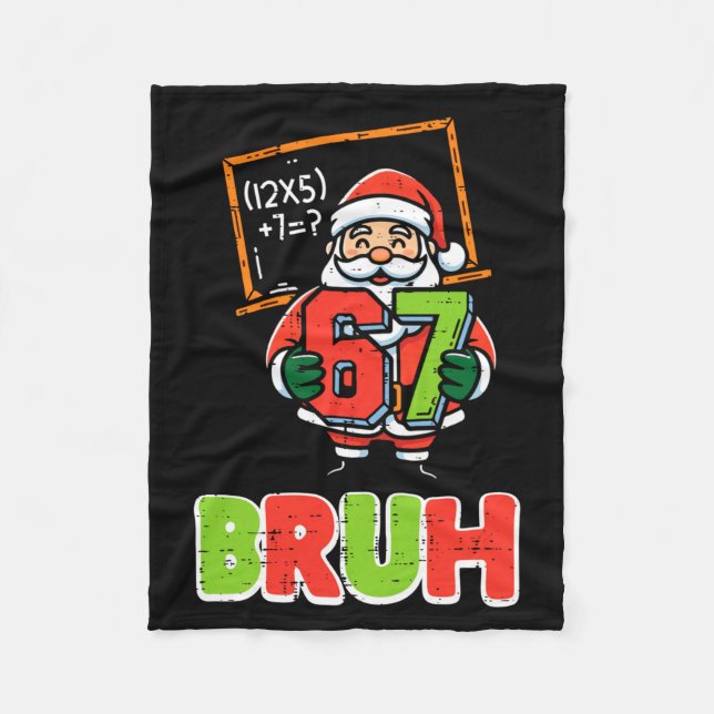 Couverture Polaire 67 Bruh Santa Funny Christmas 6 7 Meme Xmas Boys K (Devant)