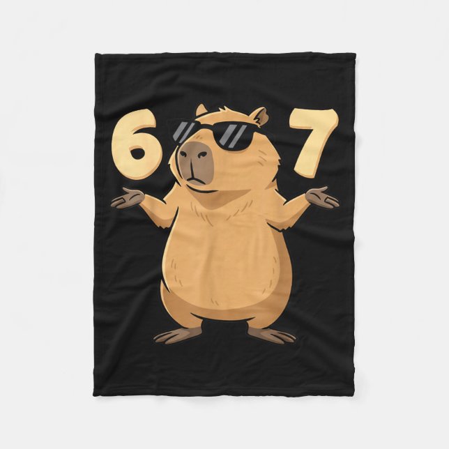 Couverture Polaire 67 Capybara Meme 6 7 Aesthetic For Kids Young Adul (Devant)