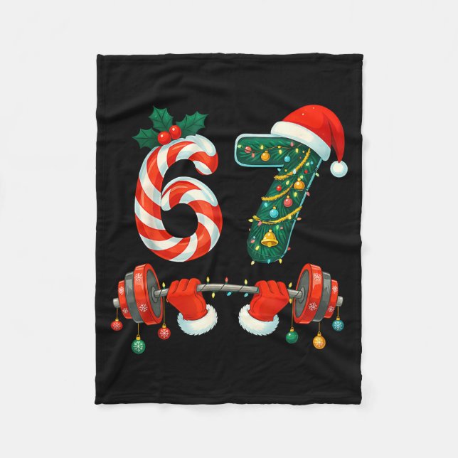 Couverture Polaire 67 Christmas 6 7 Meme Gym Workout Fitness Men Wome (Devant)