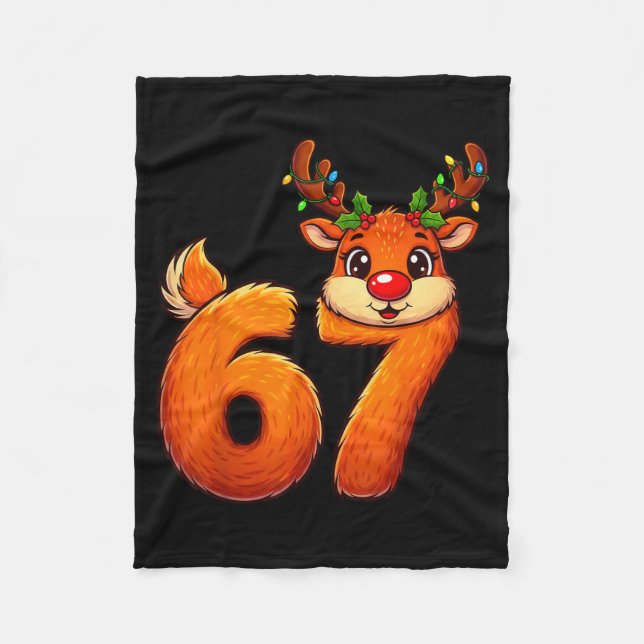 Couverture Polaire 67 Christmas Funny Reindeer Bruh Meme Pajamas Wome (Devant)
