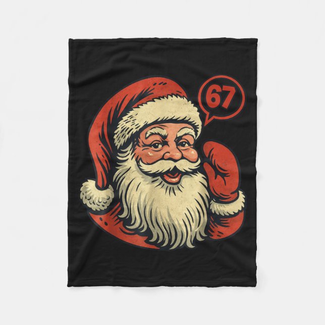 Couverture Polaire 67 Christmas Funny Six Seven Meme 6_7 Shirt Santa  (Devant)
