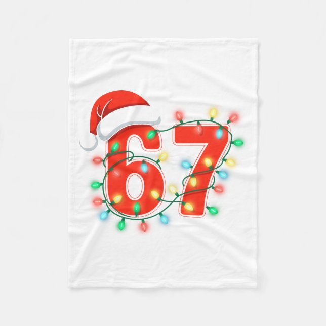 Couverture Polaire 67 Christmas Lights Meme Saying 6 7 Costume Xmas L (Devant)