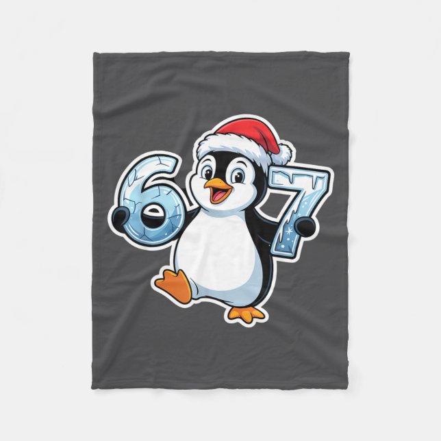 Couverture Polaire 67 Christmas Penguin Santa Hat Birthday Holiday  (Devant)
