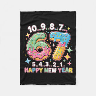 Couverture Polaire 67 Countdown Happy New Year 2026 Funny Donut Numbe