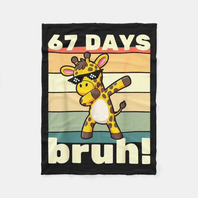 Couverture Polaire 67 Days Of School Bruh Funny Meme Boys Kids Dabbin (Devant)
