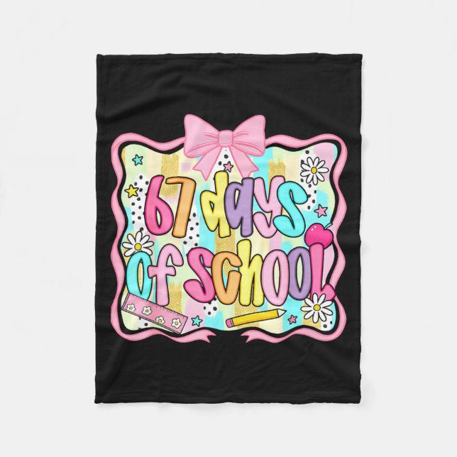 Couverture Polaire 67 Days Of School Girls Coquette Bow 67th Day Of S (Devant)