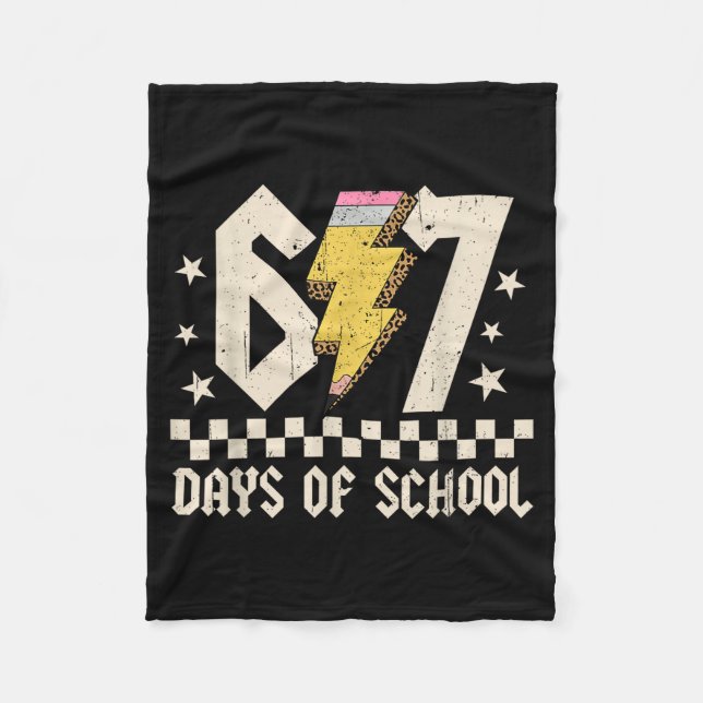 Couverture Polaire 67 Days Of School Meme Slang Abcd Rock Boys Girls  (Devant)