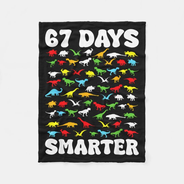 Couverture Polaire 67 Days Smarter Dinosaur Kids 100 Days Of School 6 (Devant)