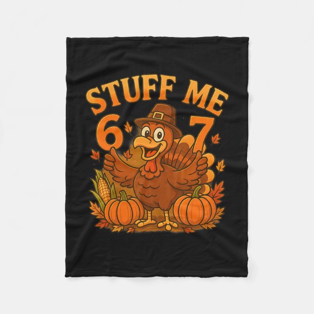 Couverture Polaire 67 Fourre Moi Dinde de Thanksgiving  (Devant)