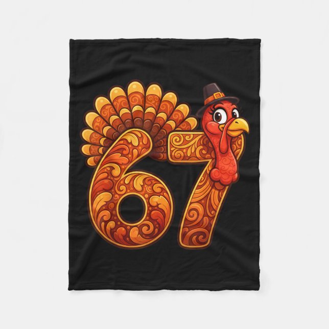 Couverture Polaire 67 Funny Thanksgiving Turkey Meme Six Seven 6 7  (Devant)
