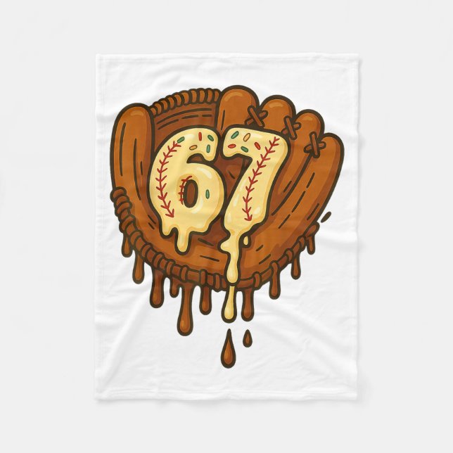 Couverture Polaire 67 Glace Goutte Drôle Six Sept Baseball  (Devant)