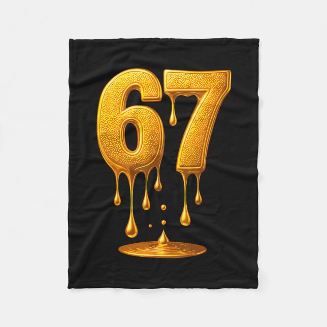 Couverture Polaire 67 Gold Drip Six Sept Mème Drôle (Devant)
