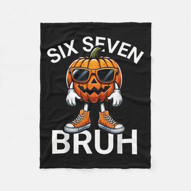 Couverture Polaire 67 Halloween Drôle Six Sept Mème Brainrot Citrouil (Devant)