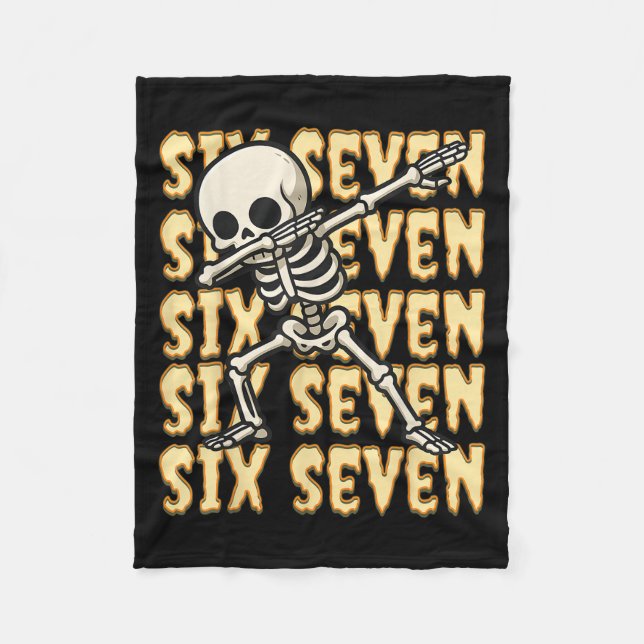 Couverture Polaire 67 Halloween Funny Six Sept Mème Brainrot Skeleto (Devant)