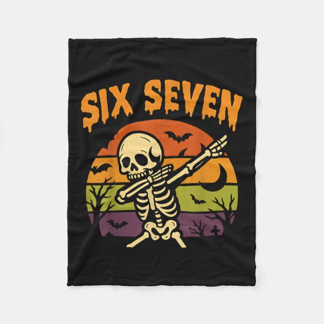 Couverture Polaire 67 Halloween Meme 6 7 Skeleton Six Seven Numbers F (Devant)