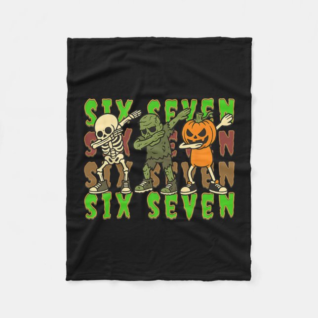 Couverture Polaire 67 Halloween Mème Six Sept Squelette Dabant Zombie (Devant)