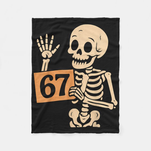 Couverture Polaire 67 Humour de mème 6-7 Squelette drôle Six Sept Hal (Devant)
