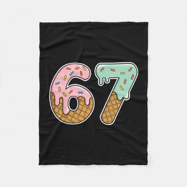 Couverture Polaire 67 Ice Cream 67 Meme Funny Six Seven Gen Alpha Men (Devant)