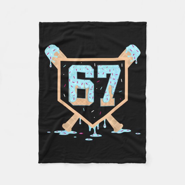 Couverture Polaire 67 Ice Cream Drip Baseball Meme Funny Six Seven Ge (Devant)